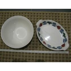 boerenbont schalen, doorsnee 25 H10 - 21 x 13 H5 cm