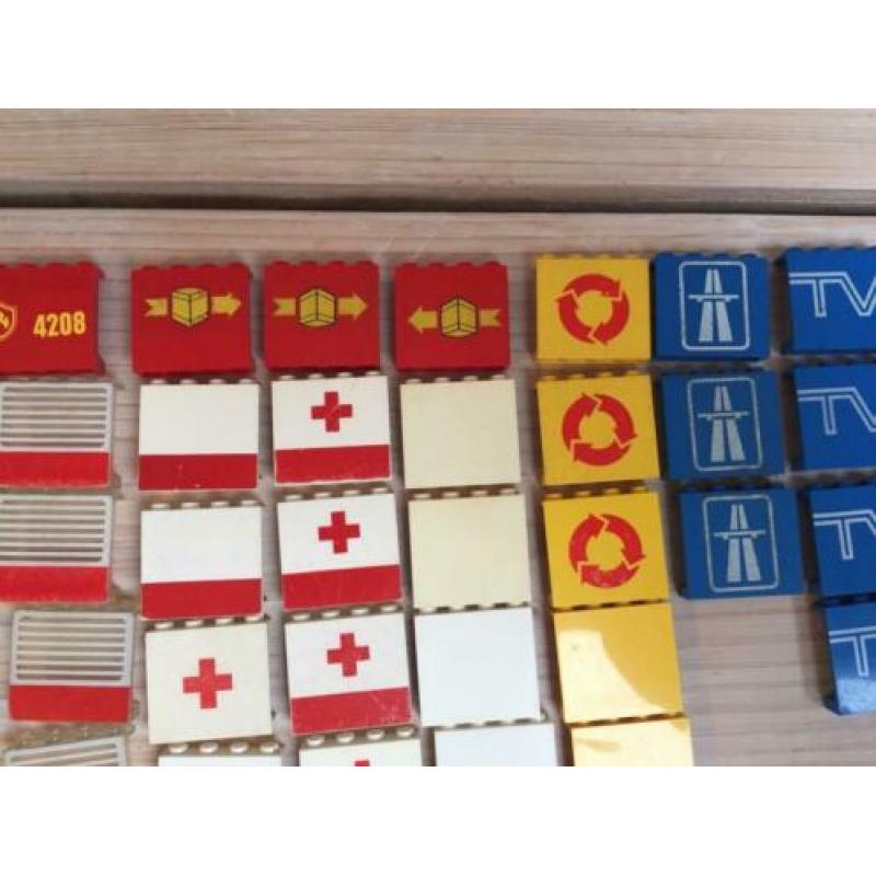 Partij Lego classic City trein onderdelen blokjes met opdruk