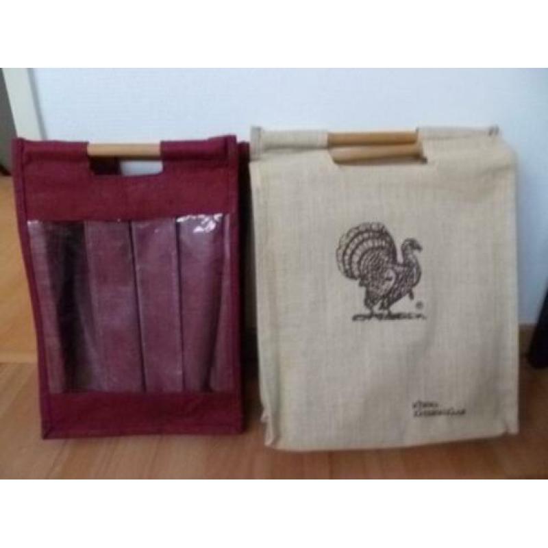 2 Boodschappen - canvas tassen. Nieuw.