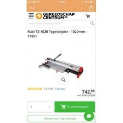 Rubi TZ 1020 tegelsnijder 3 vloeren gebruikt.