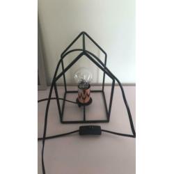 Huisjes frame vorm lamp zwart metaal met rosé goud details