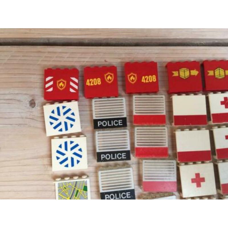 Partij Lego classic City trein onderdelen blokjes met opdruk