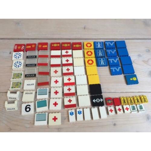 Partij Lego classic City trein onderdelen blokjes met opdruk