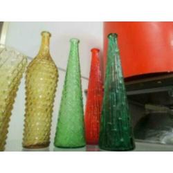 jaren 60 70 design sierfles glas retro vintage 38 cm