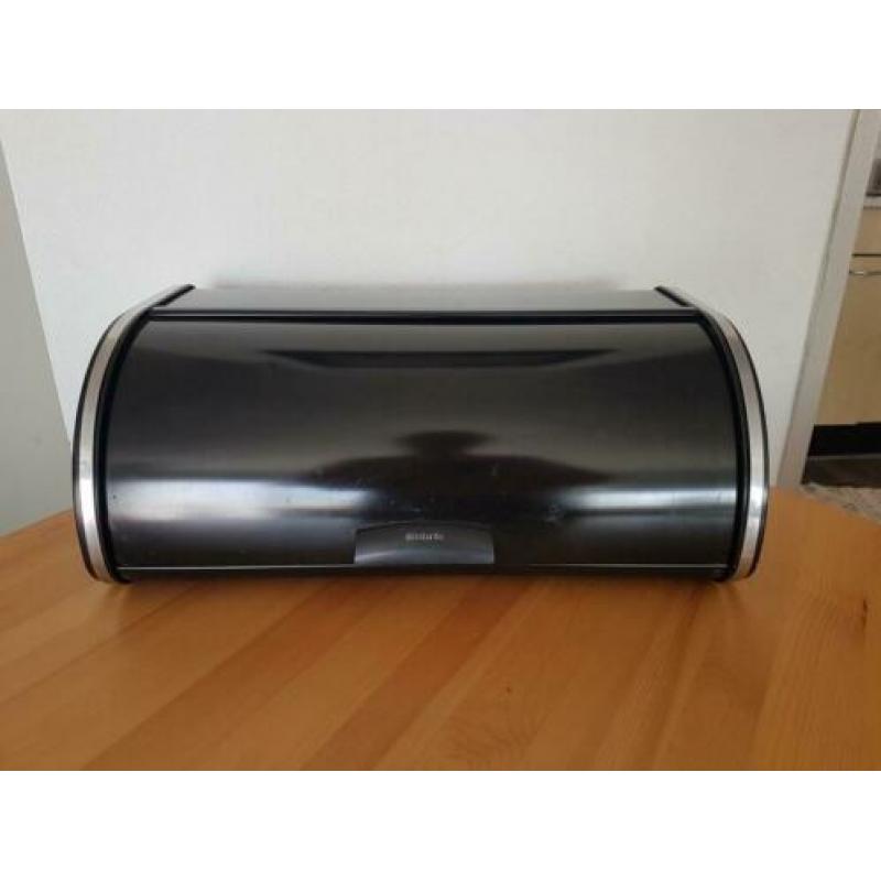 Brabantia broodtrommel zwart met schuifklep