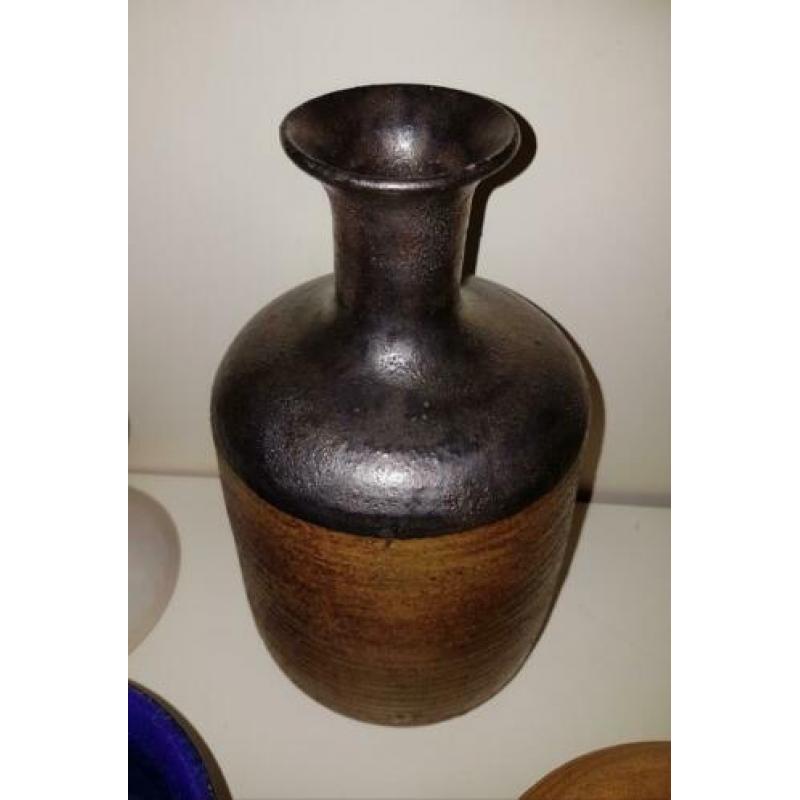 Jan van der Vaart flesvaas 1960 bronsglazuur (Lap Rooden)
