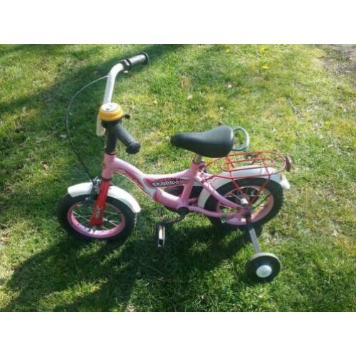 Te koop aangeboden een kinderfietsje met zijwieltjes 12 inch