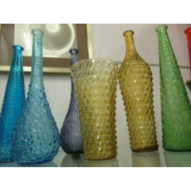 jaren 60 70 design sierfles glas retro vintage 38 cm