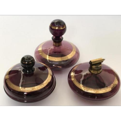 Kaptafelset / toiletset/ parfumset Bohemian Glass