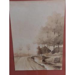 Aquarel Andre j de Groot 1909