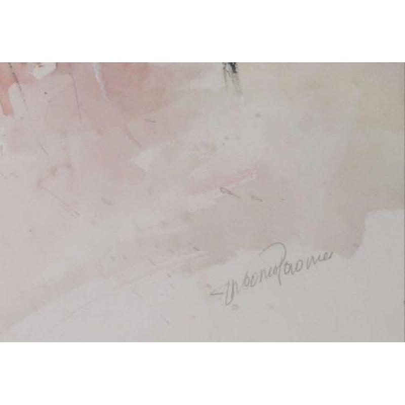 Antonio Poioumen - Geluk - 68 x 83 cm - aquarel op papier...