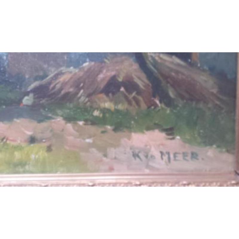 v.d. Meer Kees K. landschap schilderij boerderij