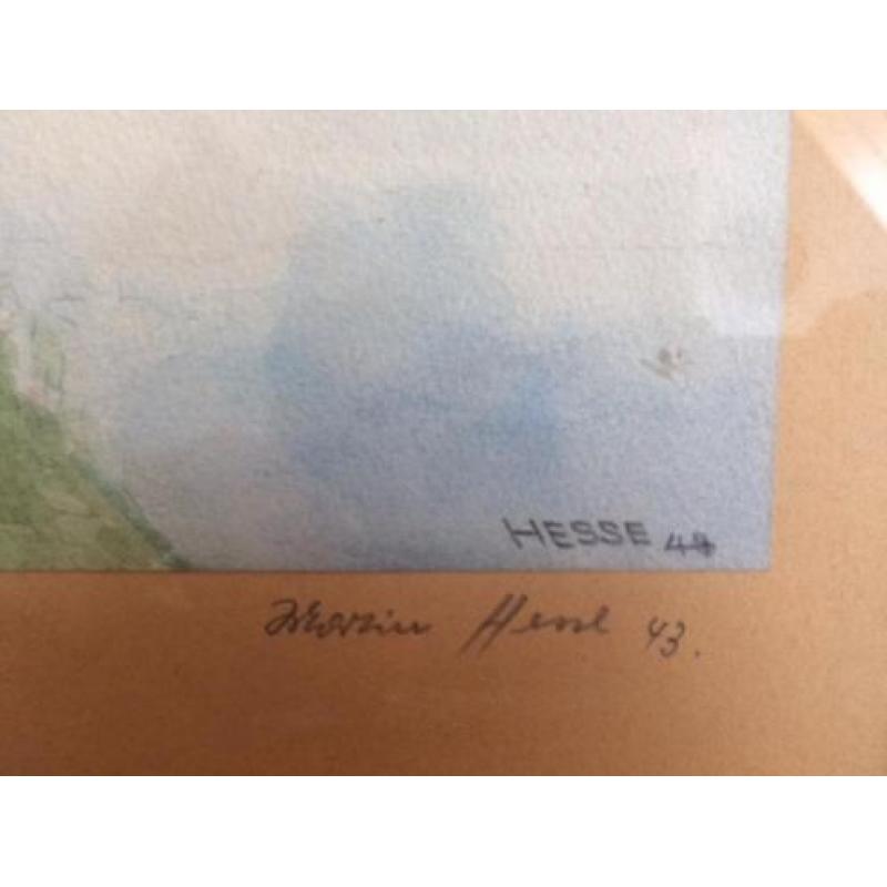 Gesigneerde aquarel (Hesse 1944) afm. 35 x 28 cm