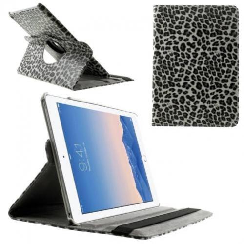 iPad Air 2 hoes roteerbaar grijze luipaard print