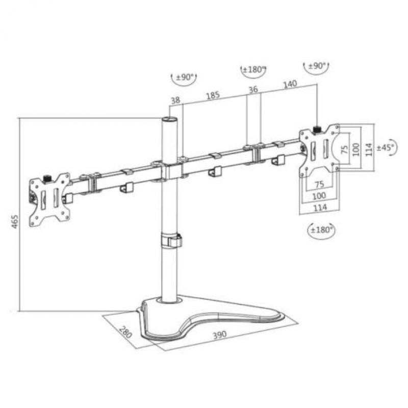 Monitor steun voor 2 Tv Monitoren 13 19 22 23 24 26 27 inch