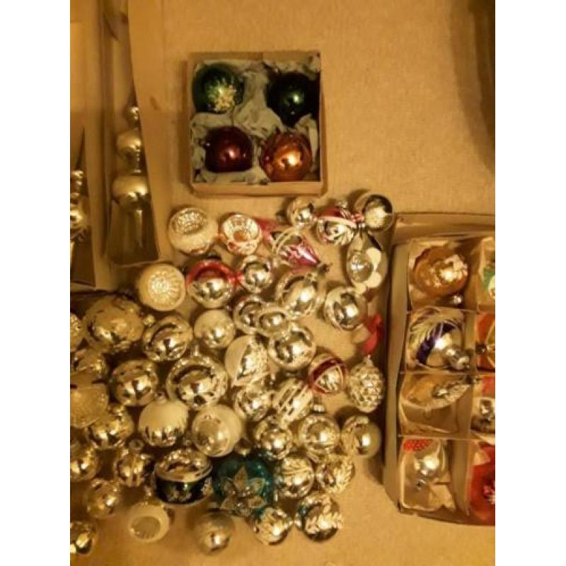 Antieke kerstballen met 4 pieken