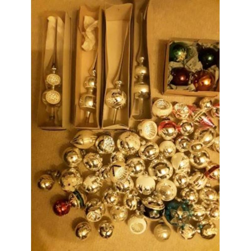 Antieke kerstballen met 4 pieken