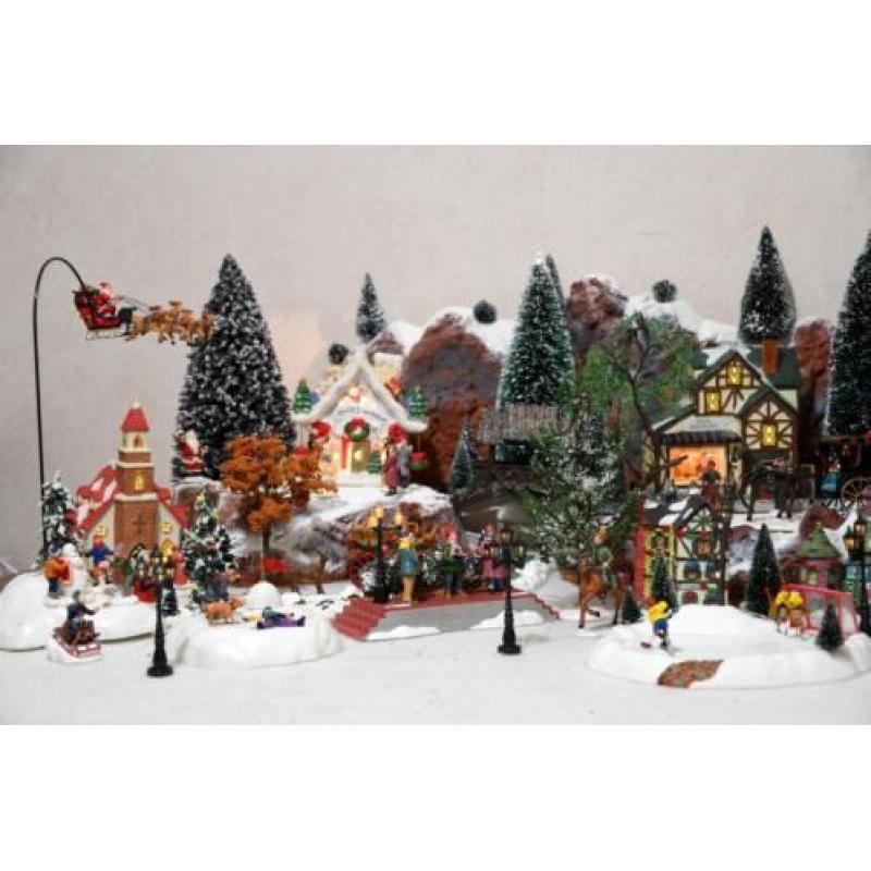 Kerstdorp compleet - kersthuisjes + verlichting - animaties