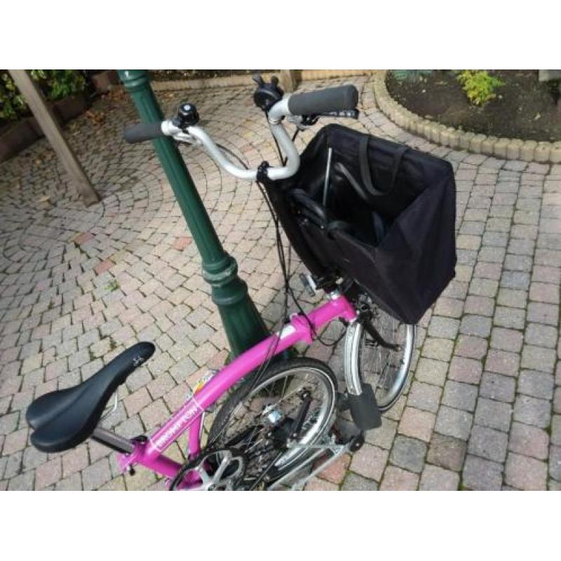 Brompton vouwfiets met versnellingen, bagagerek en voortas
