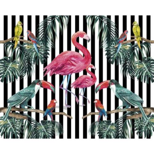 Flamingo vlies behang Island Life * Muurdeco4kids
