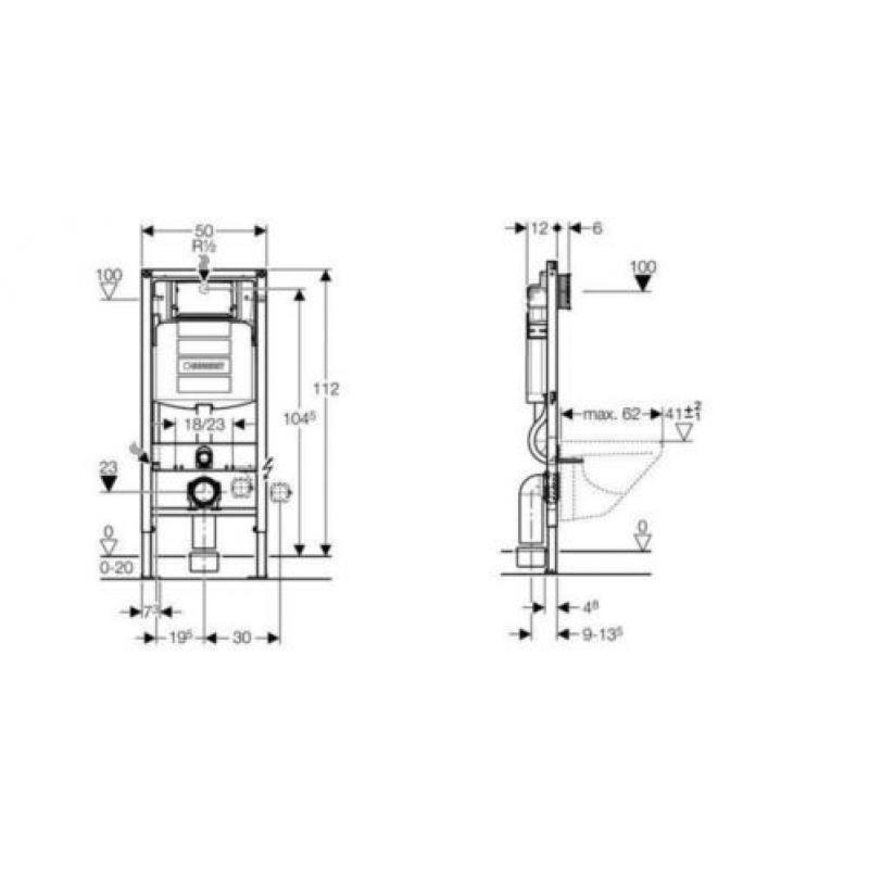 Geberit Duofix Sigma UP320 Inbouwreservoir H112 Cm. (Toilet)