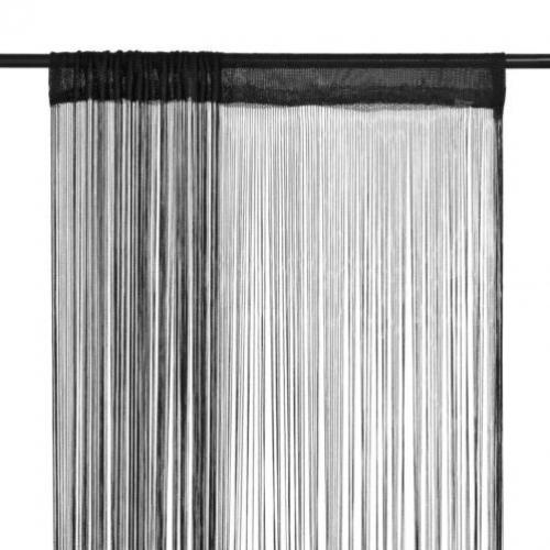 vidaXL Draadgordijnen 140x250 cm zwart 2 st