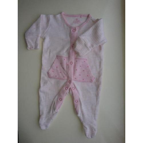 Zoet, roze boxpak/pyjama met voetjes, Next, maat 50
