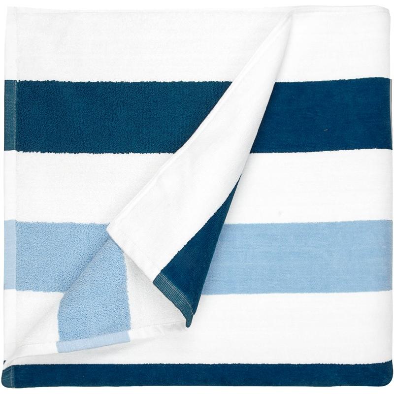 The One Towelling Strandhanddoek 90 x 190 cm Stripe Navy blue/light blue